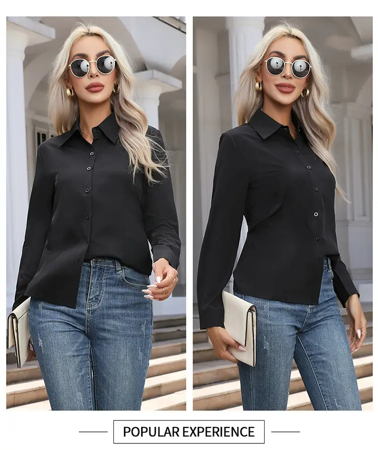 2026 Cross-Border Amazon European and American New Style Foreign Trade Women's Fashion Casual Long-Sleeved Cardigan Button-Up Shirt Top for Women — feature 16