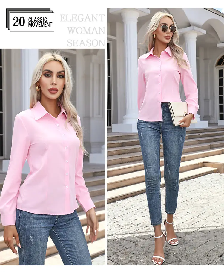 2026 Cross-Border Amazon European and American New Style Foreign Trade Women's Fashion Casual Long-Sleeved Cardigan Button-Up Shirt Top for Women — feature 18