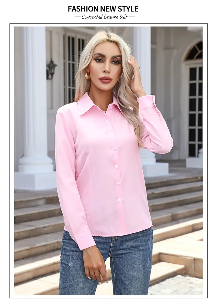 2026 Cross-Border Amazon European and American New Style Foreign Trade Women's Fashion Casual Long-Sleeved Cardigan Button-Up Shirt Top for Women — feature 19