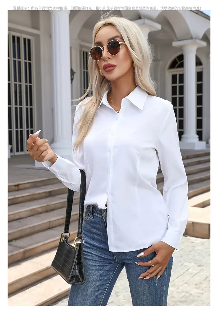 2026 Cross-Border Amazon European and American New Style Foreign Trade Women's Fashion Casual Long-Sleeved Cardigan Button-Up Shirt Top for Women — feature 21
