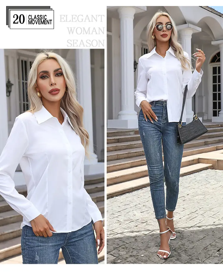 2026 Cross-Border Amazon European and American New Style Foreign Trade Women's Fashion Casual Long-Sleeved Cardigan Button-Up Shirt Top for Women — feature 22