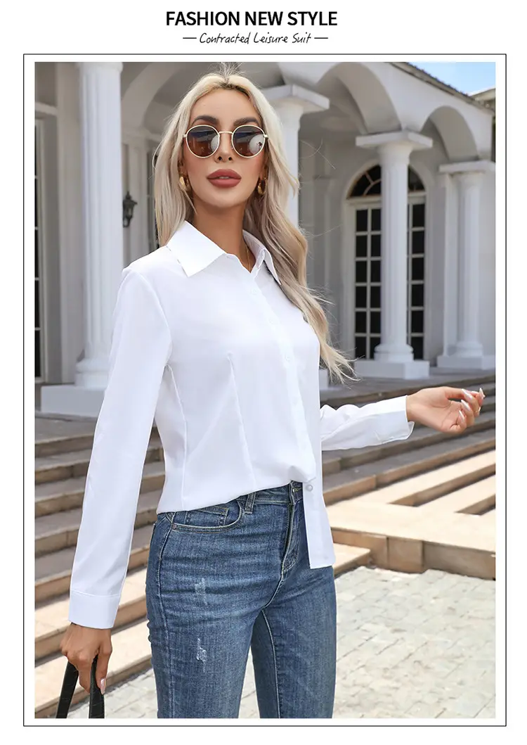 2026 Cross-Border Amazon European and American New Style Foreign Trade Women's Fashion Casual Long-Sleeved Cardigan Button-Up Shirt Top for Women — feature 23