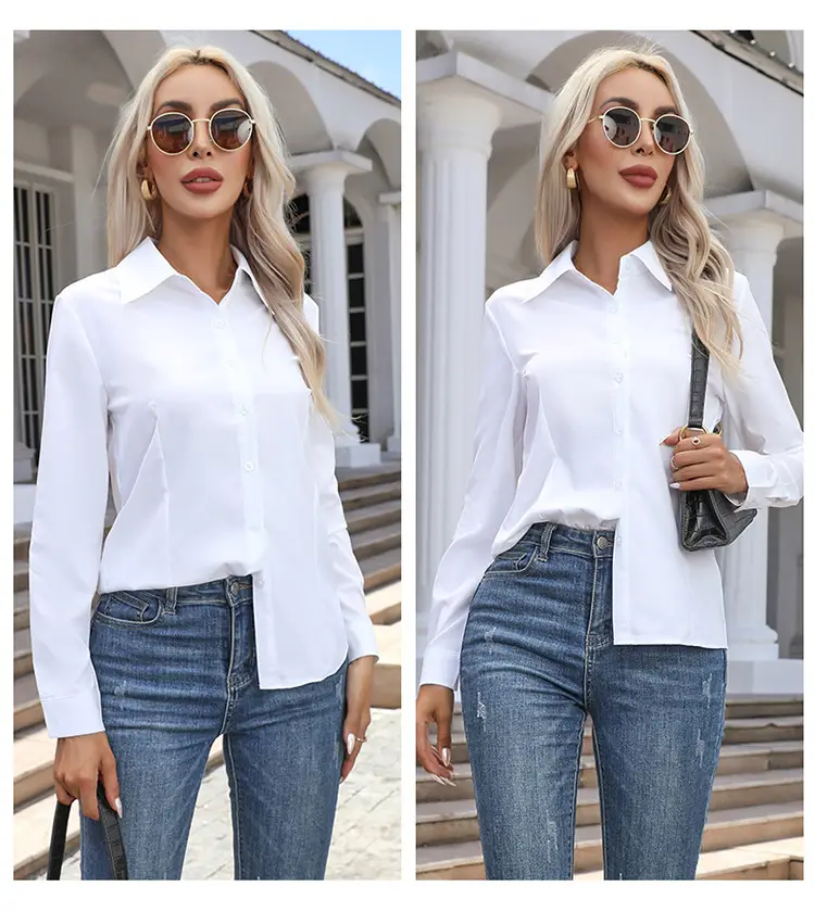 2026 Cross-Border Amazon European and American New Style Foreign Trade Women's Fashion Casual Long-Sleeved Cardigan Button-Up Shirt Top for Women — feature 24