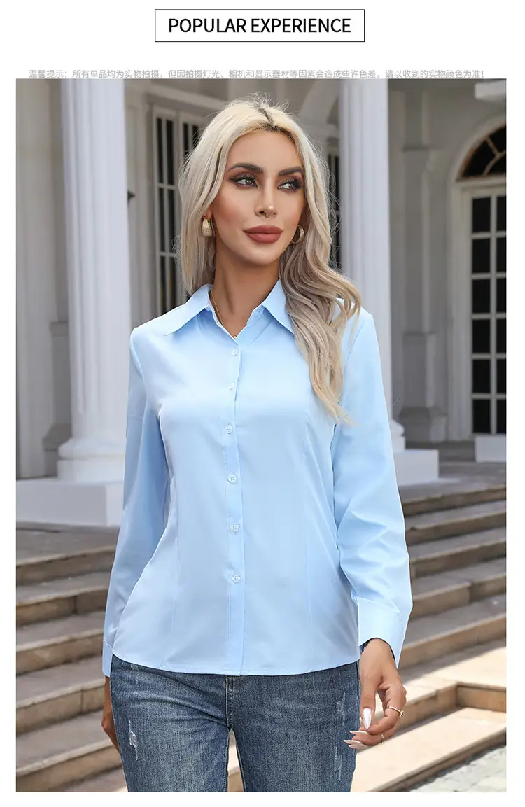 2026 Cross-Border Amazon European and American New Style Foreign Trade Women's Fashion Casual Long-Sleeved Cardigan Button-Up Shirt Top for Women — feature 25