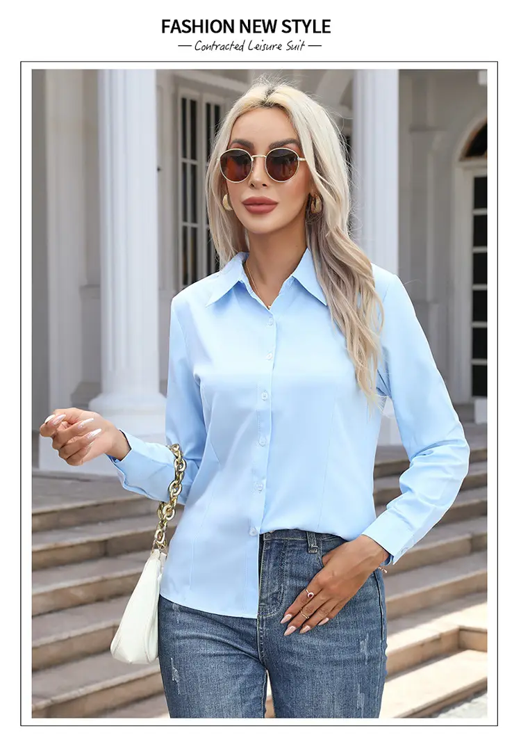 2026 Cross-Border Amazon European and American New Style Foreign Trade Women's Fashion Casual Long-Sleeved Cardigan Button-Up Shirt Top for Women — feature 27