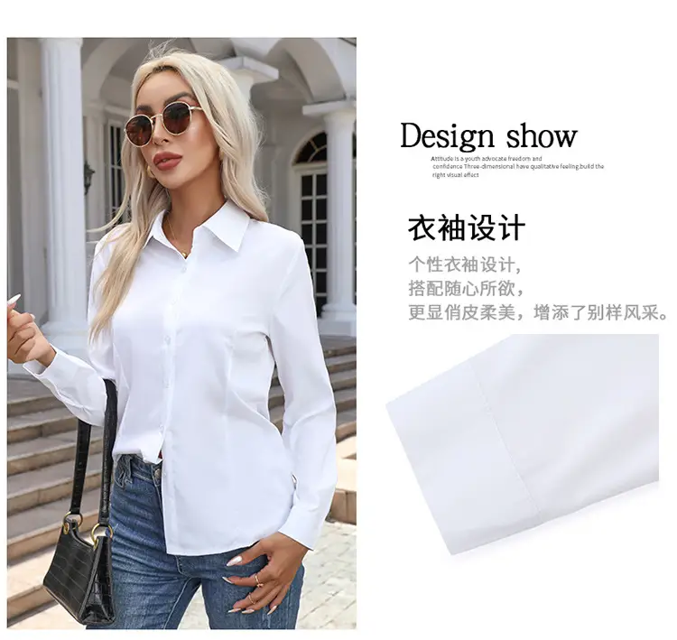 2026 Cross-Border Amazon European and American New Style Foreign Trade Women's Fashion Casual Long-Sleeved Cardigan Button-Up Shirt Top for Women — feature 5