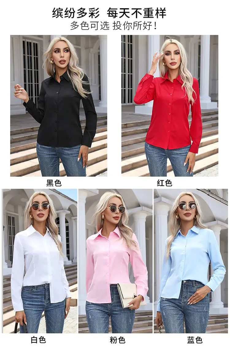 2026 Cross-Border Amazon European and American New Style Foreign Trade Women's Fashion Casual Long-Sleeved Cardigan Button-Up Shirt Top for Women — feature 8