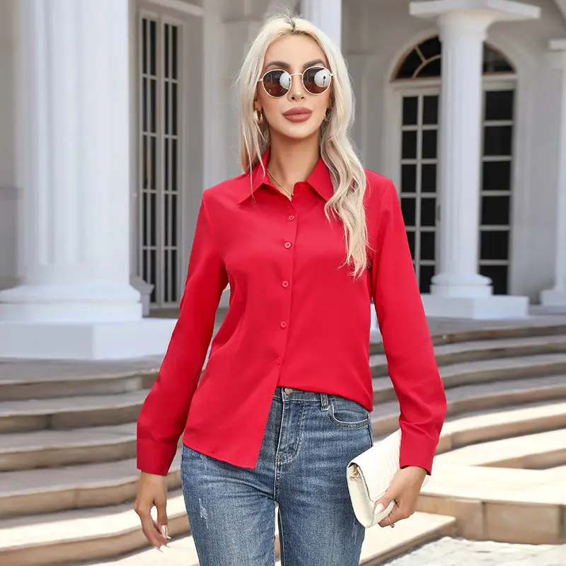 2026 Cross-Border Amazon European and American New Style Foreign Trade Women's Fashion Casual Long-Sleeved Cardigan Button-Up Shirt Top for Women - Image 5