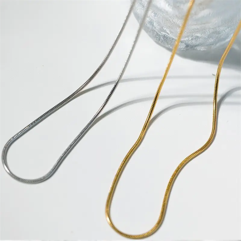 Gold Snake Bone Clavicle Necklace for Women - Image 3