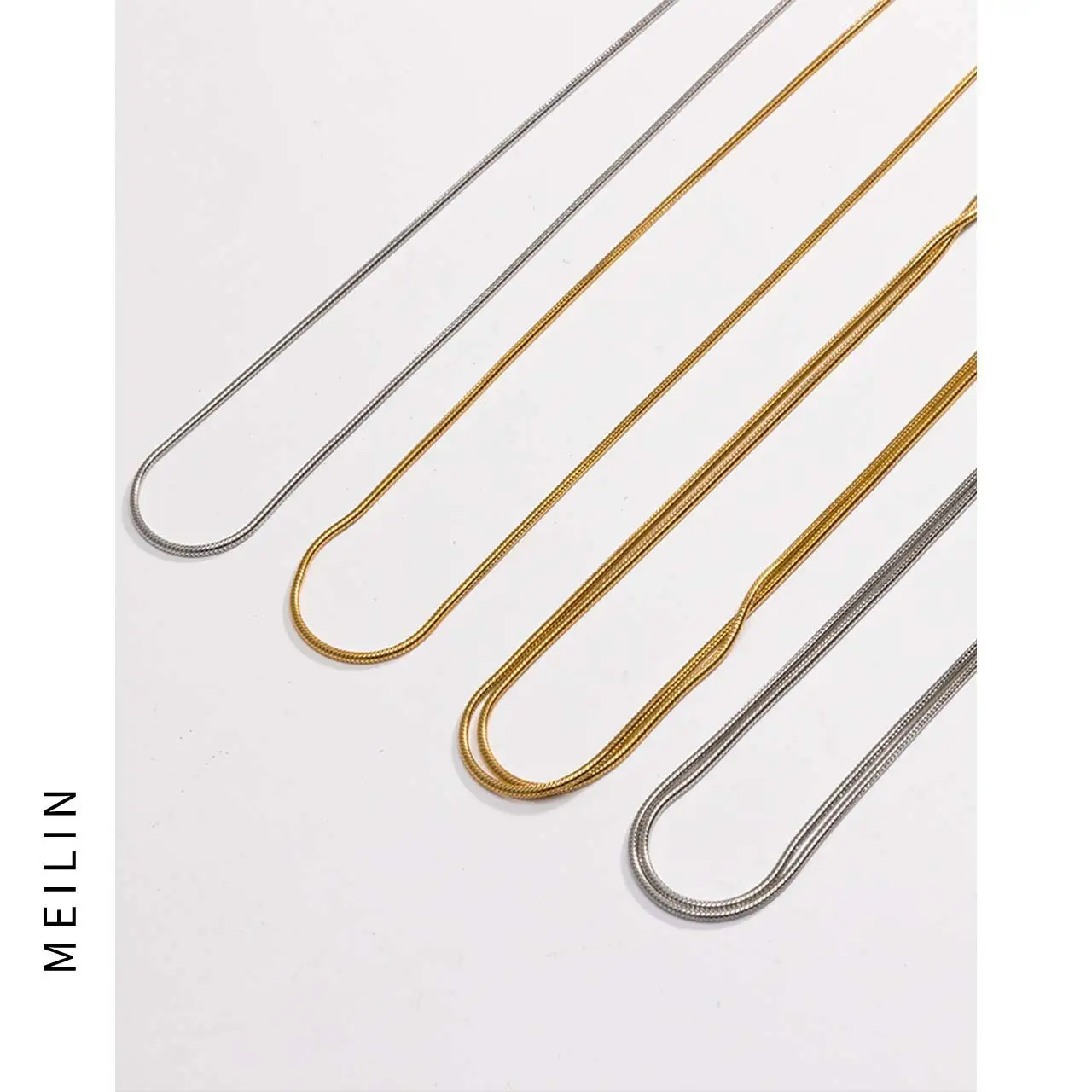 Gold Snake Bone Clavicle Necklace for Women — feature 1