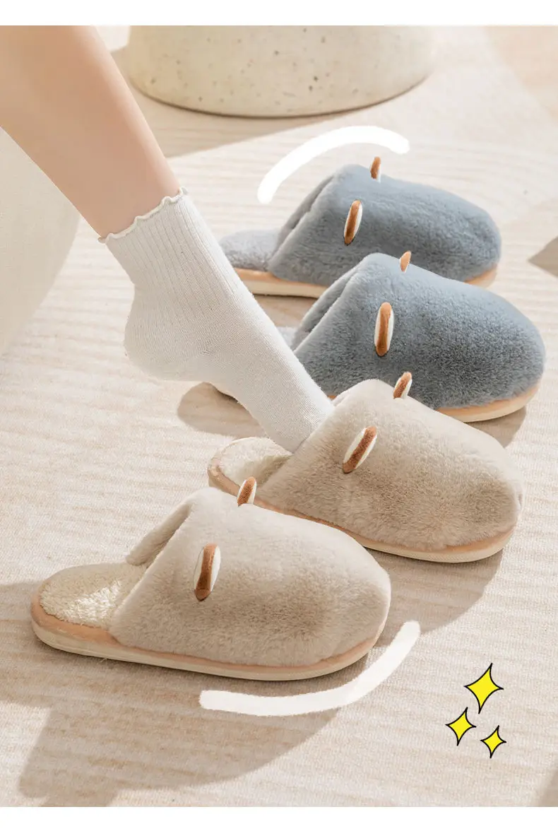 2025 New Cotton Slippers Women's Autumn and Winter Furry Home Slippers Home Thick-Soled Non-Slip Warm Stuffed Men's Shoes — feature 10