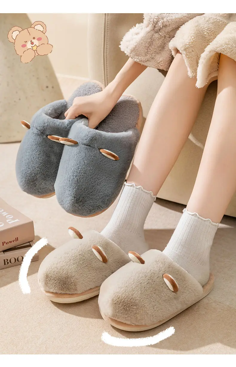 2025 New Cotton Slippers Women's Autumn and Winter Furry Home Slippers Home Thick-Soled Non-Slip Warm Stuffed Men's Shoes — feature 13