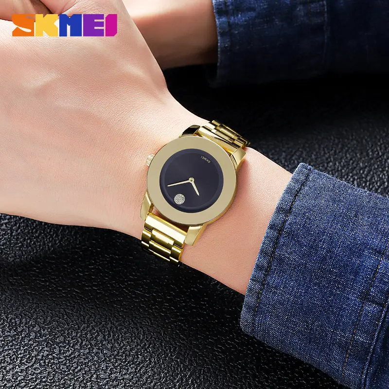 Gold Quartz Women's Watch with Diamond Crystal Dial - Image 7