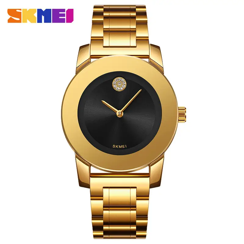 Gold Quartz Women's Watch with Diamond Crystal Dial - Image 2