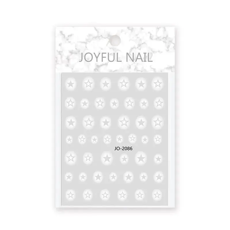 White Smudges Heart-Shaped Nail Stickers Semi-Hollow — feature 10