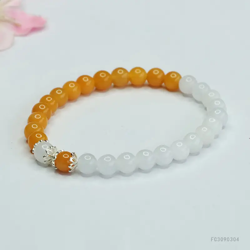 Guan Yu Natural Burmese Jade Bracelet S925 Silver Gold Thread - Image 3