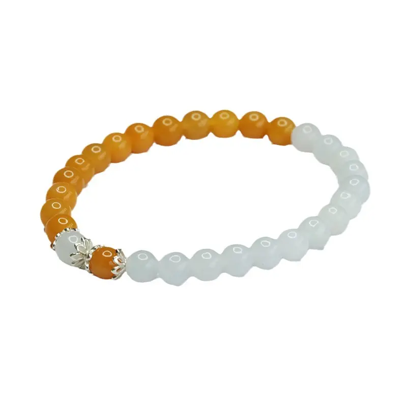 Guan Yu Natural Burmese Jade Bracelet S925 Silver Gold Thread - Image 6