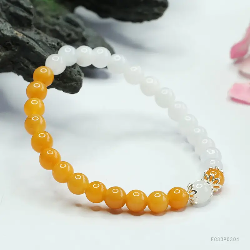 Guan Yu Natural Burmese Jade Bracelet S925 Silver Gold Thread — feature 10