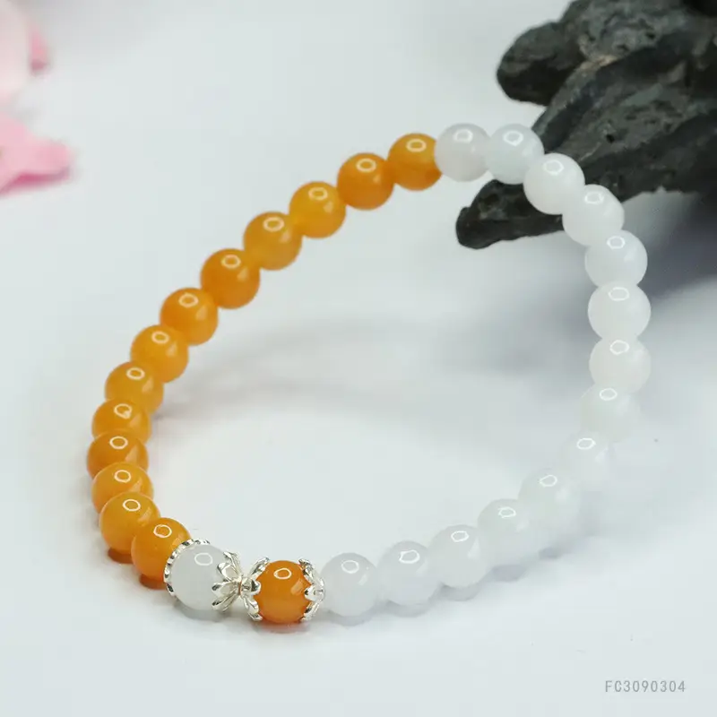 Guan Yu Natural Burmese Jade Bracelet S925 Silver Gold Thread — feature 11