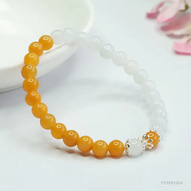Guan Yu Natural Burmese Jade Bracelet S925 Silver Gold Thread — feature 8