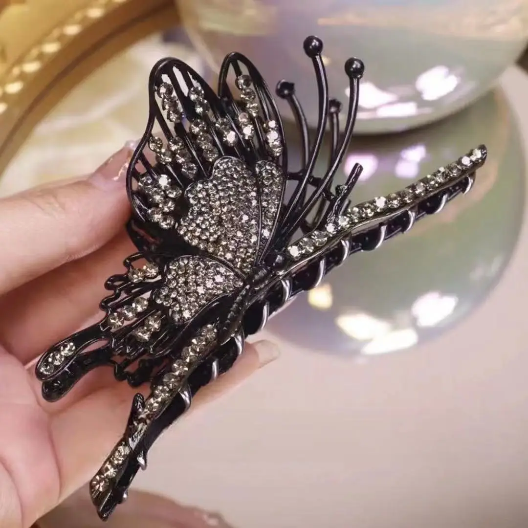 Butterfly Clip Hairpin with Rhinestones for Women