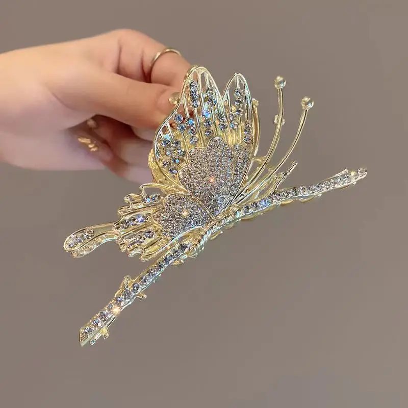 Butterfly Clip Hairpin with Rhinestones for Women