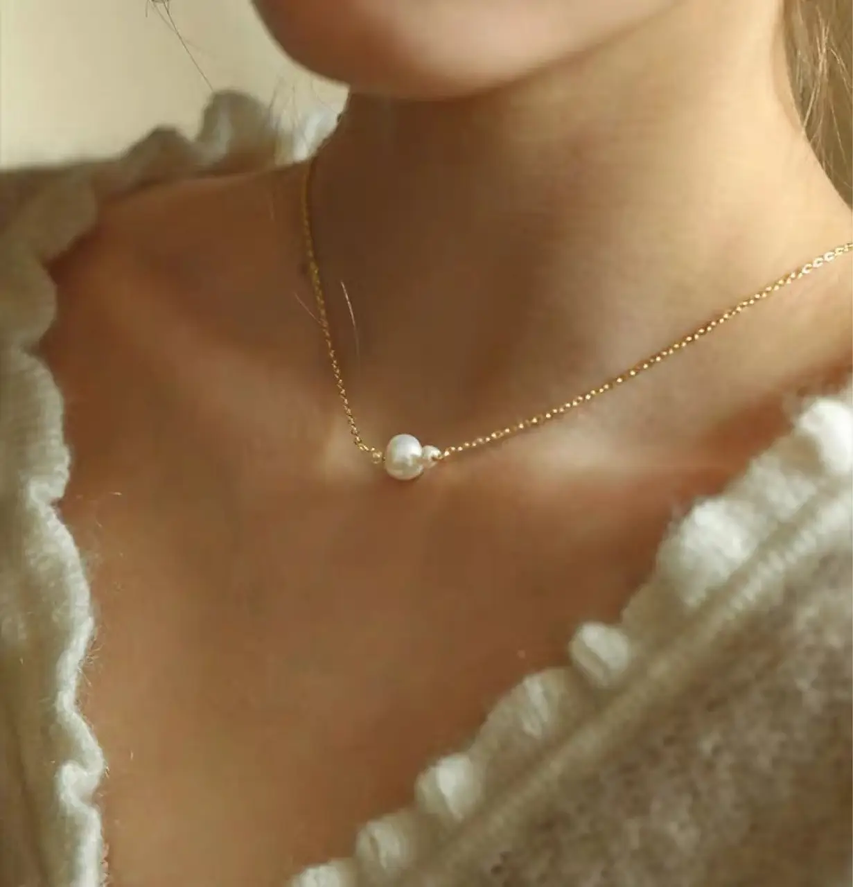 Natural Pearl Necklace for Women Light Luxury Clavicle Chain — feature 2
