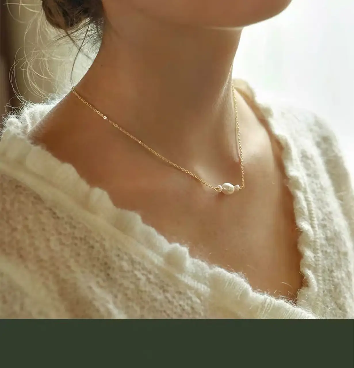 Natural Pearl Necklace for Women Light Luxury Clavicle Chain — feature 4