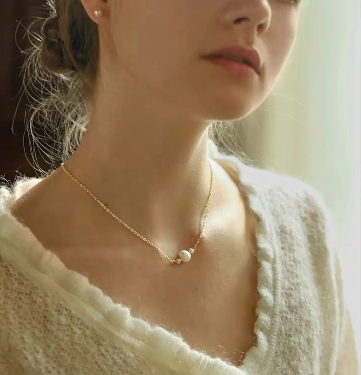 Natural Pearl Necklace for Women Light Luxury Clavicle Chain — feature 5