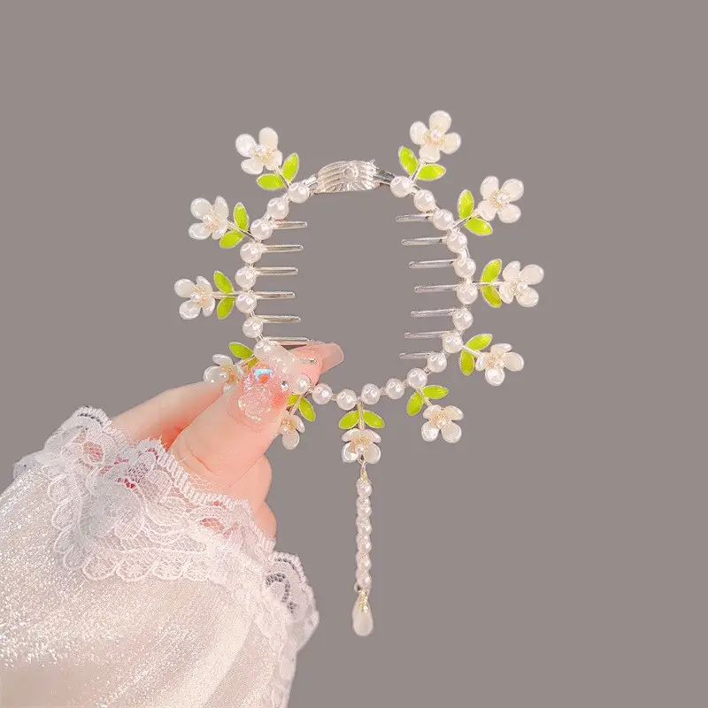 Pearl Flower Hairpin Back Clip for Women — feature 8