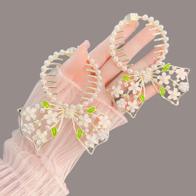 Pearl Flower Hairpin Back Clip for Women — feature 9
