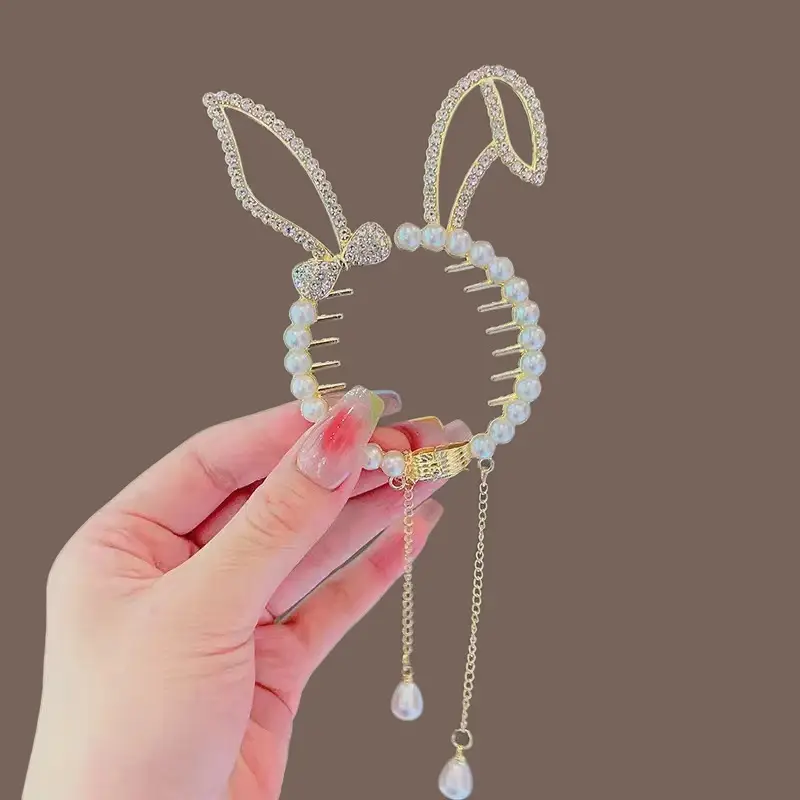 Pearl Flower Hairpin Back Clip for Women