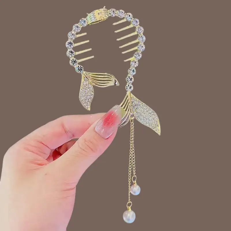 Pearl Flower Hairpin Back Clip for Women