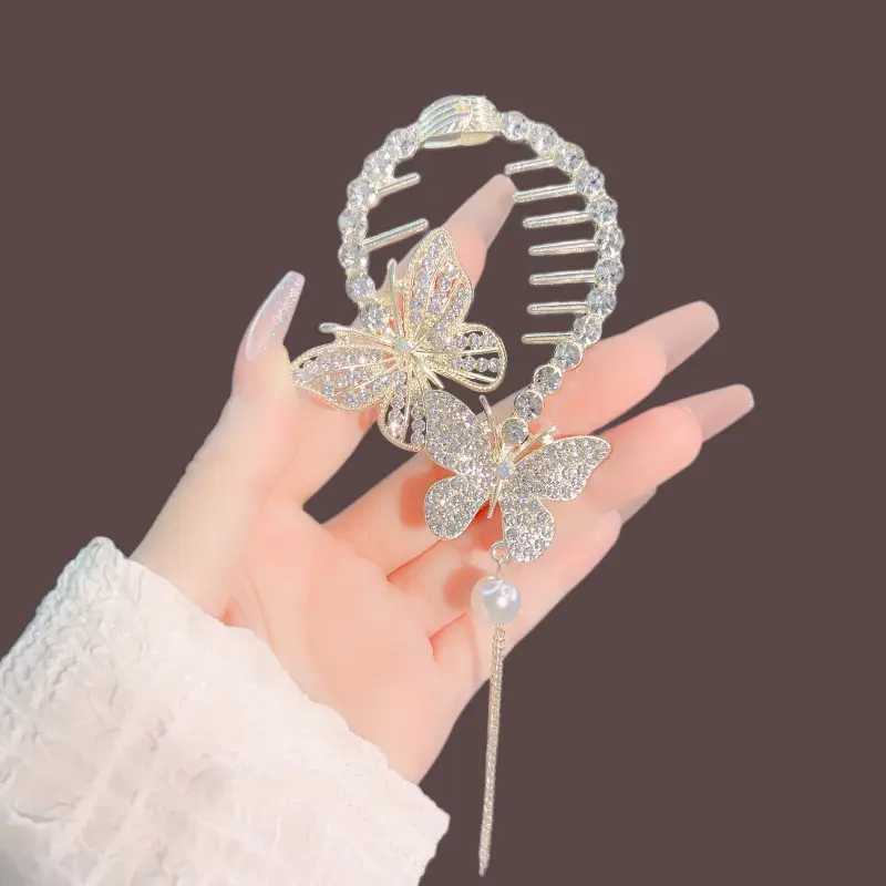 Pearl Flower Hairpin Back Clip for Women