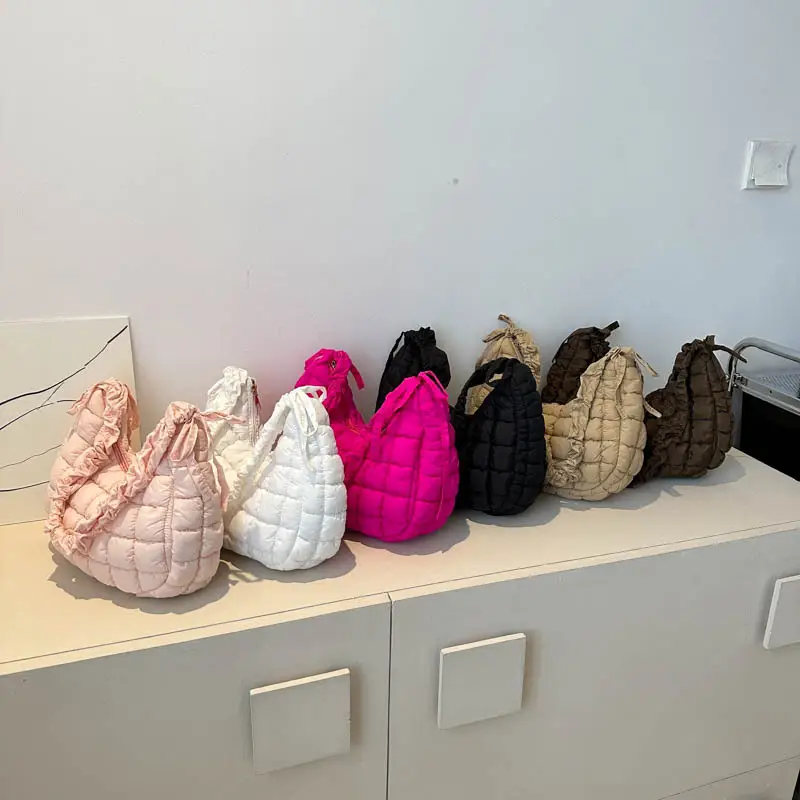 Black Embroidered Pleated Cloud Bag for Women - Image 10