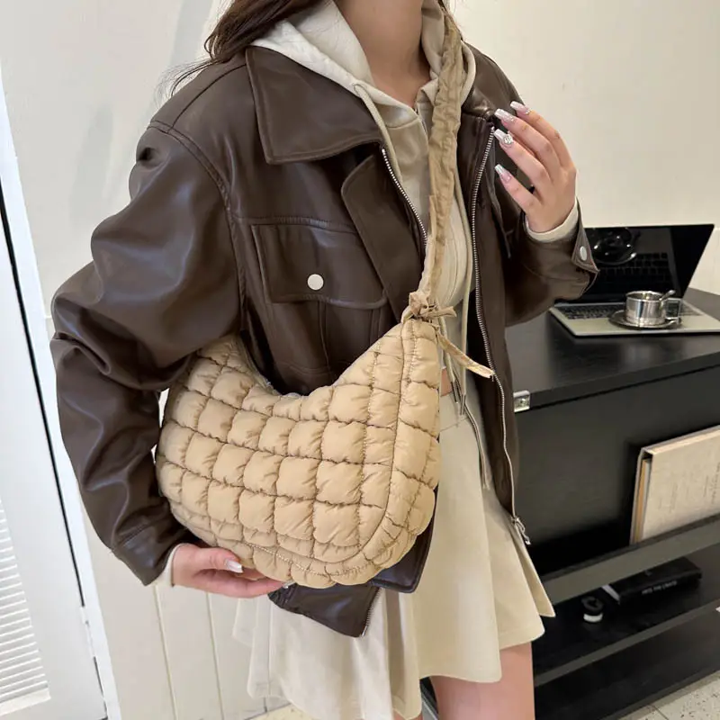 Black Embroidered Pleated Cloud Bag for Women — feature 11