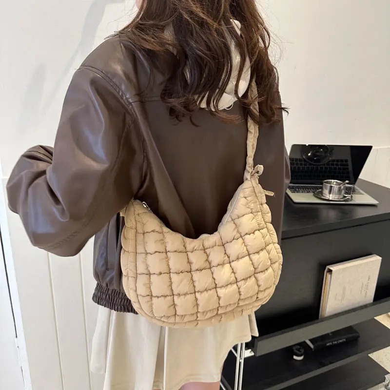 Black Embroidered Pleated Cloud Bag for Women — feature 12