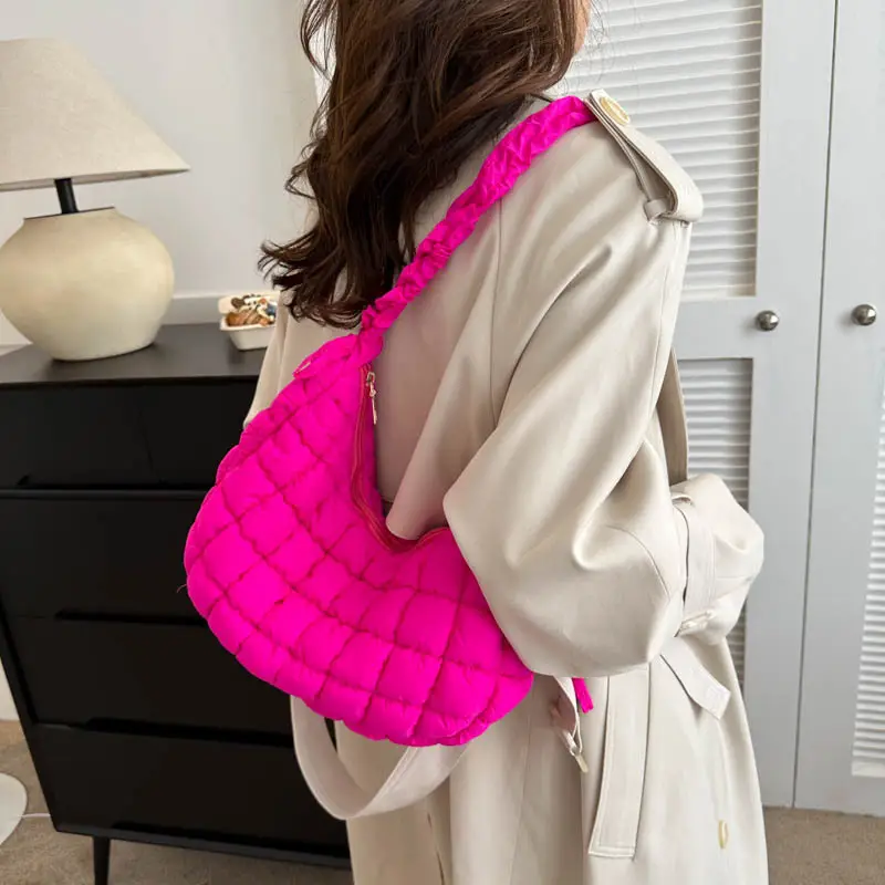 Black Embroidered Pleated Cloud Bag for Women — feature 13