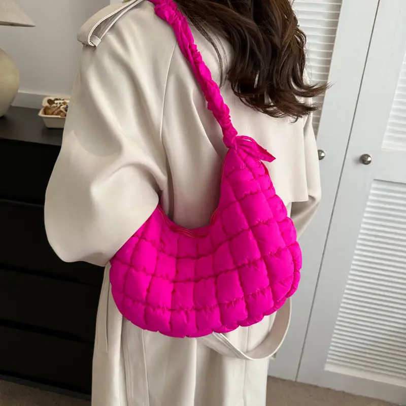 Black Embroidered Pleated Cloud Bag for Women — feature 14