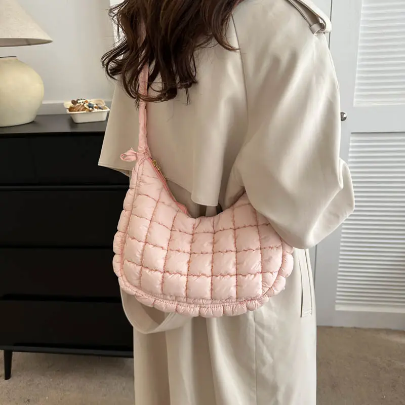 Black Embroidered Pleated Cloud Bag for Women — feature 15