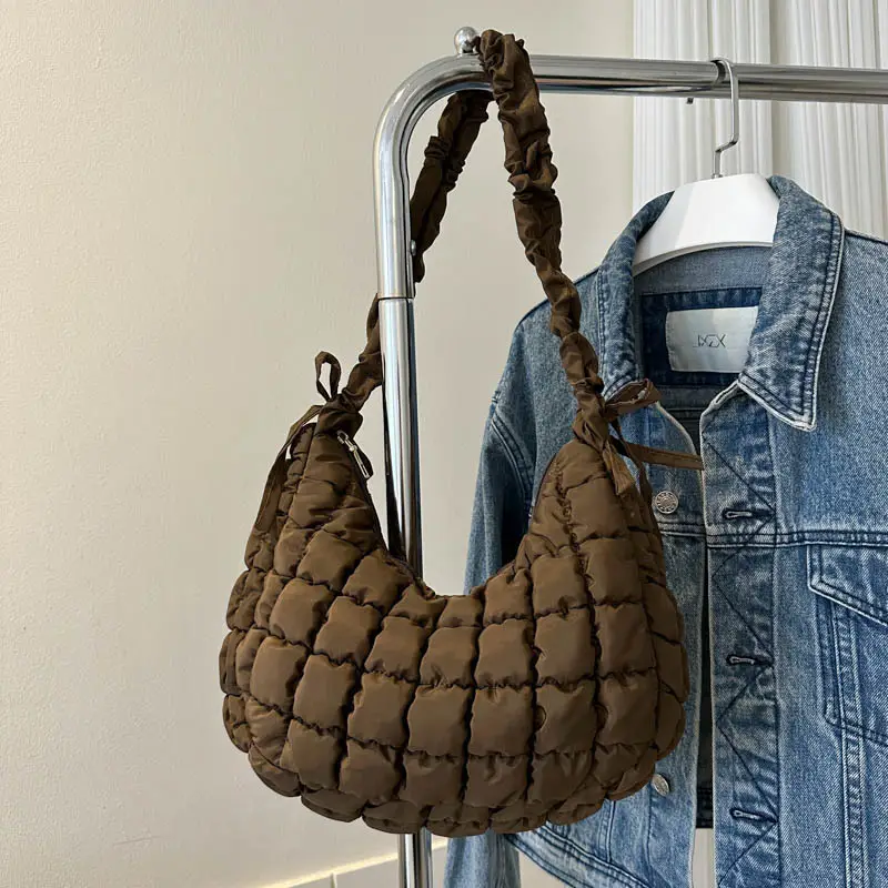 Black Embroidered Pleated Cloud Bag for Women — feature 22
