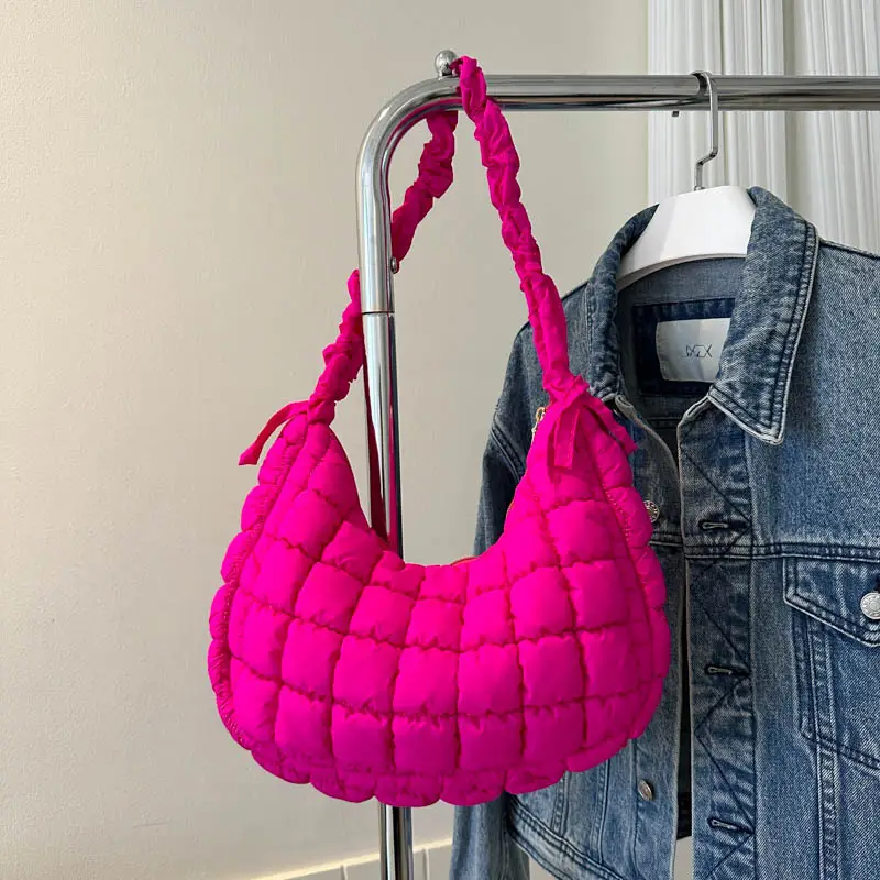 Black Embroidered Pleated Cloud Bag for Women — feature 23