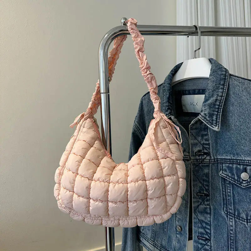 Black Embroidered Pleated Cloud Bag for Women — feature 24