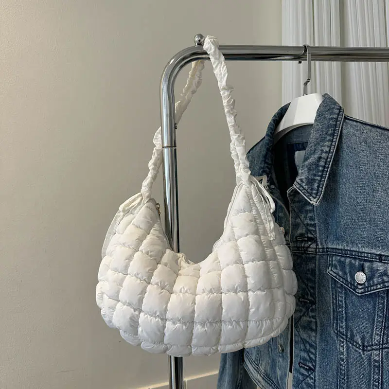 Black Embroidered Pleated Cloud Bag for Women — feature 26