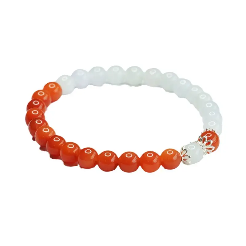 Guan Yu Natural Burmese Jade Bracelet S925 Silver Gold Thread - Image 6