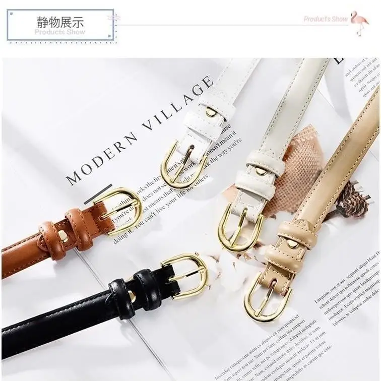Women's Genuine Leather Belt with Gold Buckle - Image 6
