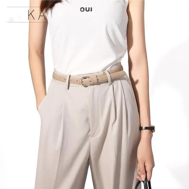 Women's Genuine Leather Belt with Gold Buckle - Image 8