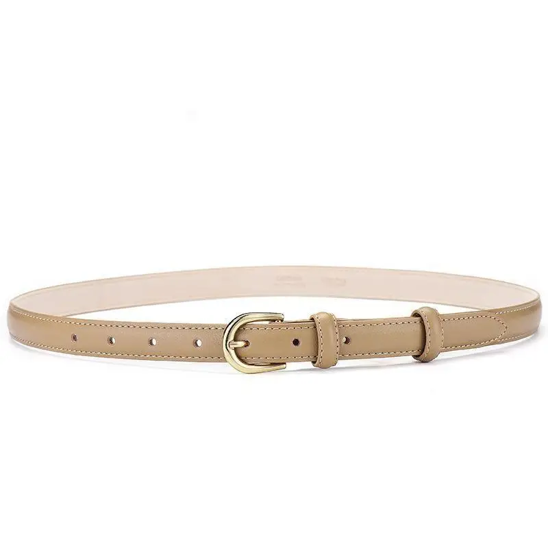 Women's Genuine Leather Belt with Gold Buckle β feature 11