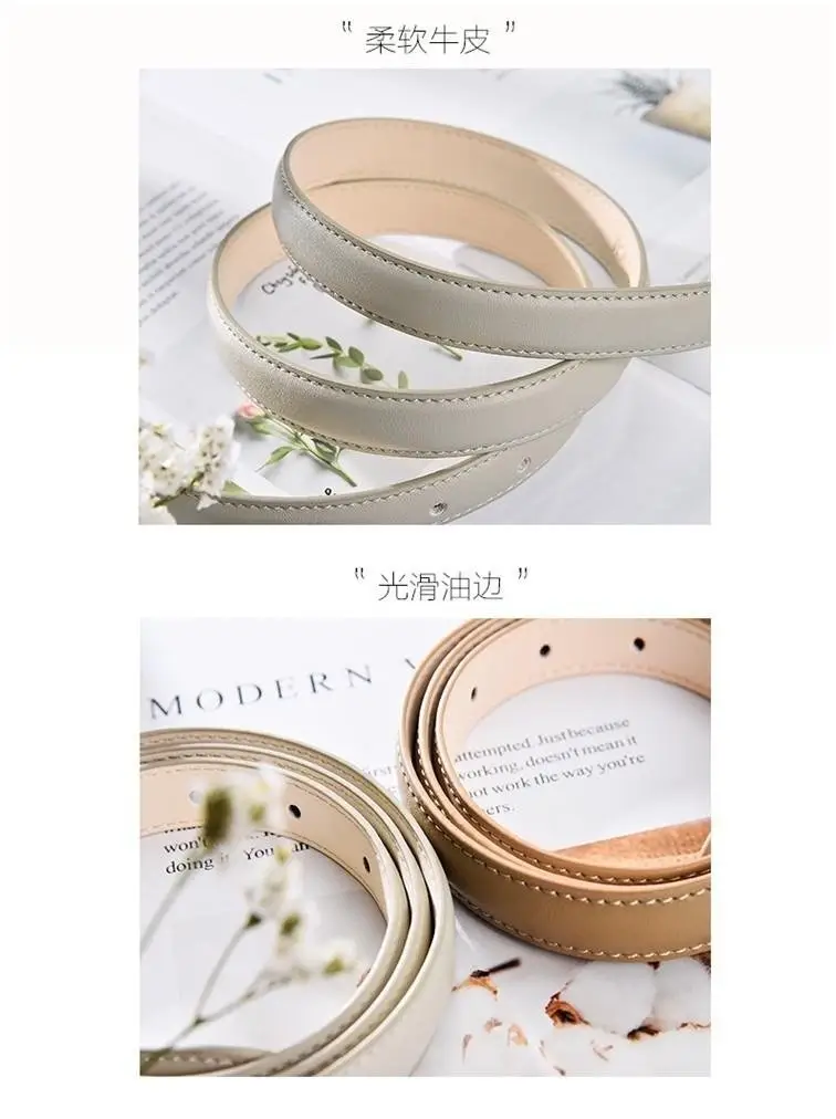 Women's Genuine Leather Belt with Gold Buckle β feature 4