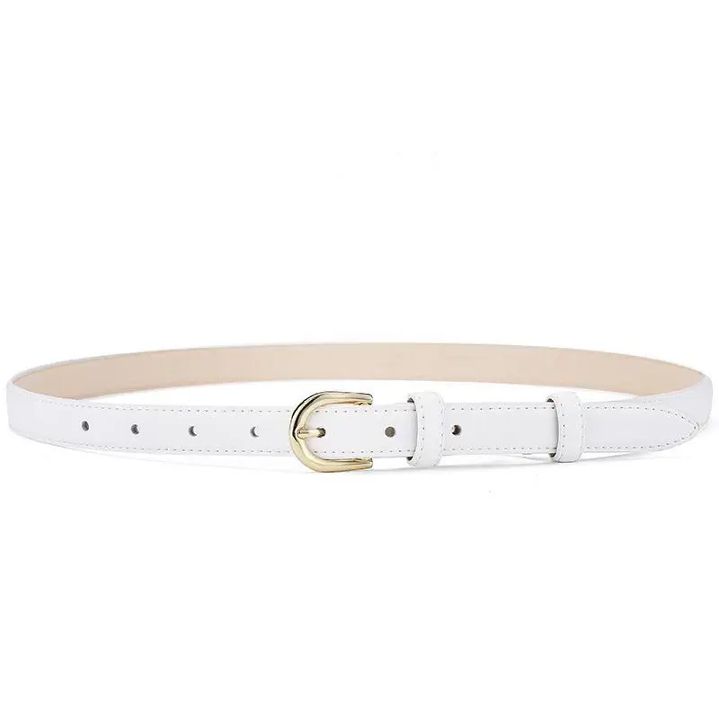 Women's Genuine Leather Belt with Gold Buckle β feature 9